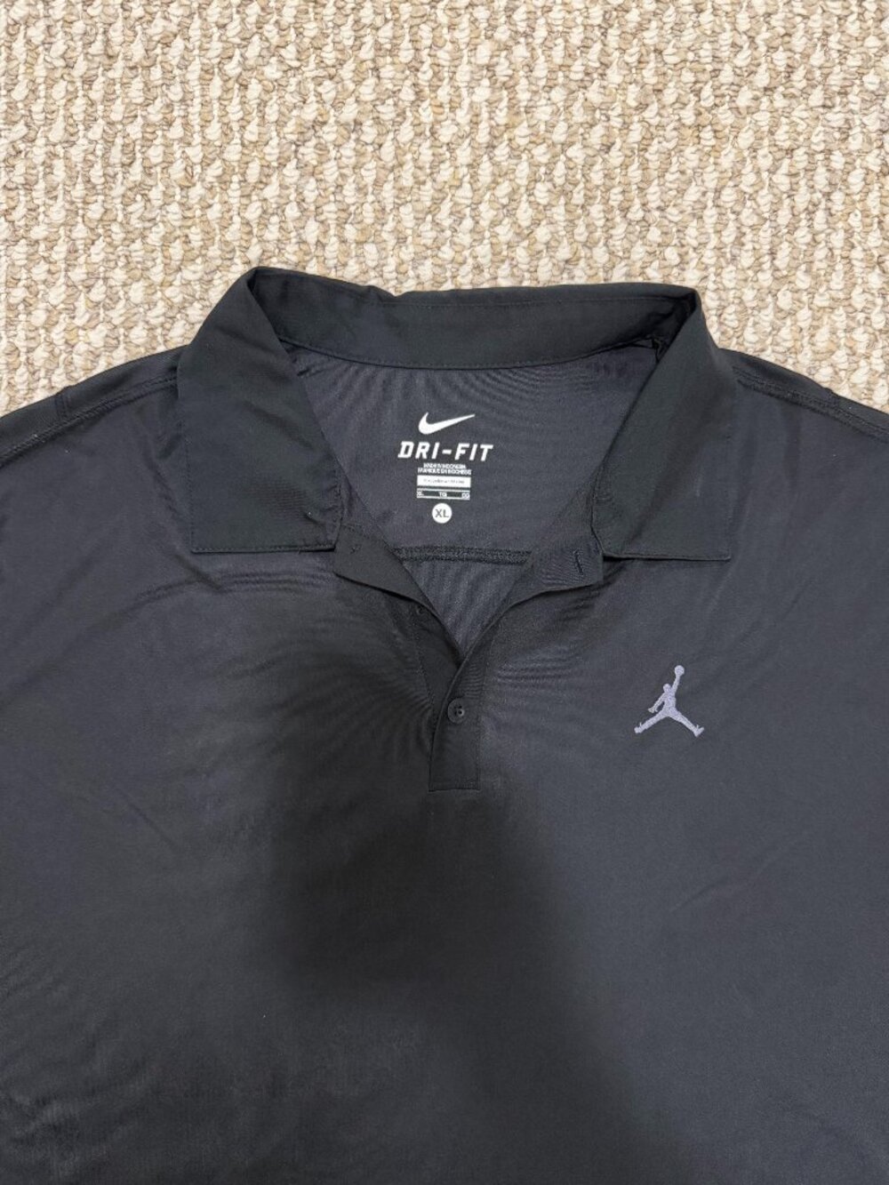 Jordan Nike Mens Dri-Fit Golf Black Polo Size XL 100% Polyester (#997857-010) - Picture 2 of 9